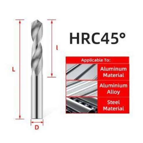 텅스텐 카바이드 비트 티타늄 금속 드릴 세트 HRC455565 1020mm 금속 작업 도구, 103) 5.0mm  HRC45