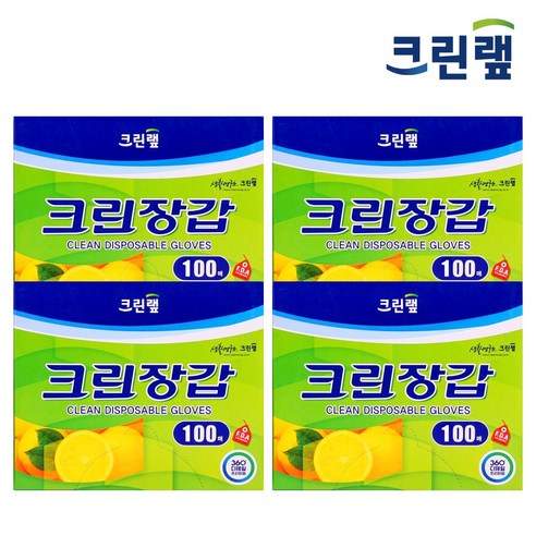 크리넥스 크린장갑 100매, 100매입, 4개 클린