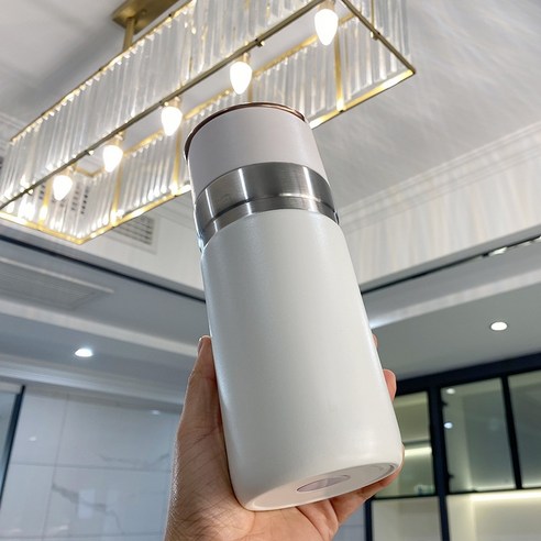 ZZJJC 아이디어 보온병 아이디어 텀블러 아웃도어 보온병, 500ml, 화이트를 손에 들다