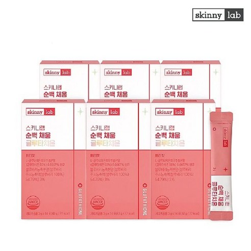 [스키니랩] 순백 채움 글루타치온 14포 6박스/12주분, 단품, 6개