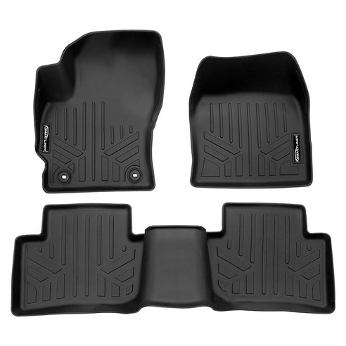 SMARTLINER Custom Fit All Weather 2 Row Black Floor Mat Liner Set Compatible with 2022-2023 Toyota C