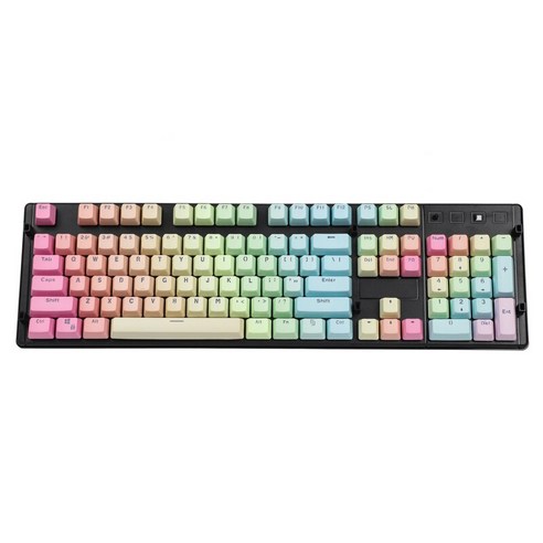 YJQ YMDK 더블샷 104 염색 PBT OEM 프로필 일몰 백라이트 키캡 세트 체리 MX 스위치에 적합 기계식 키보드, Rainbow, 하나, 하나
