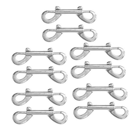 10PC 더블 엔드 스냅 후크 클립 키링 수하물 보안 카라비너, 실버, {"사이즈":"9x2cm"}, {"수건소재":"합금"}