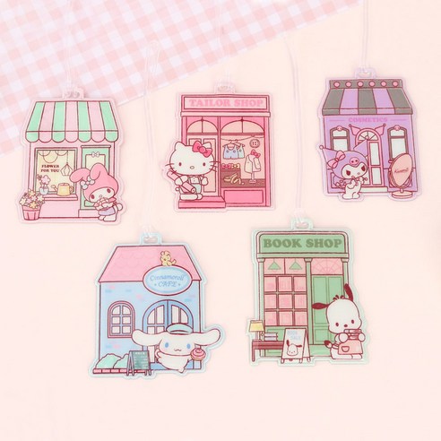 산리오 캐릭터즈 스토어 러기지택 2종 세트 시나모롤 마이멜로디 쿠로미 포차코 헬로키티 이름표 네임택