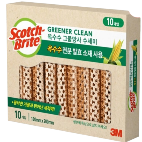춘슬상점 스카치브라이트 옥수수 그물망사 수세미, 1개, 10개