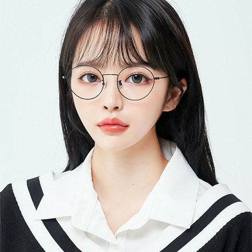 더브릴레 초경량 가벼운 얼굴형에 맞는 남자 여자 베타 티타늄 안경테 (국산 동글이 금테 가벼운 안경)