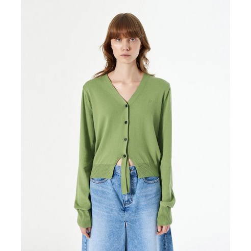 다이애그널 DIAGONAL STRAP V NECK KNIT green