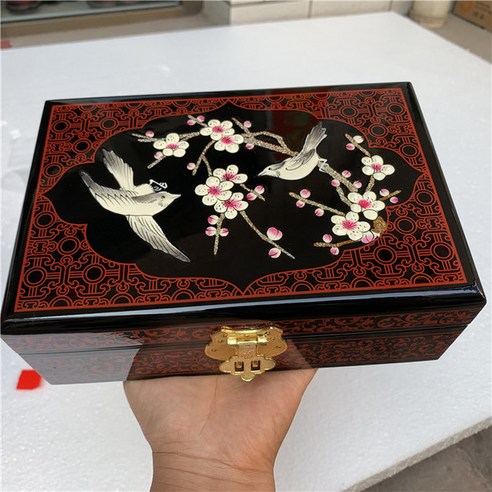 앤틱함 봉채함 공예 예단함 결혼선물 혼수장식 신랑, 1단 21x14x8