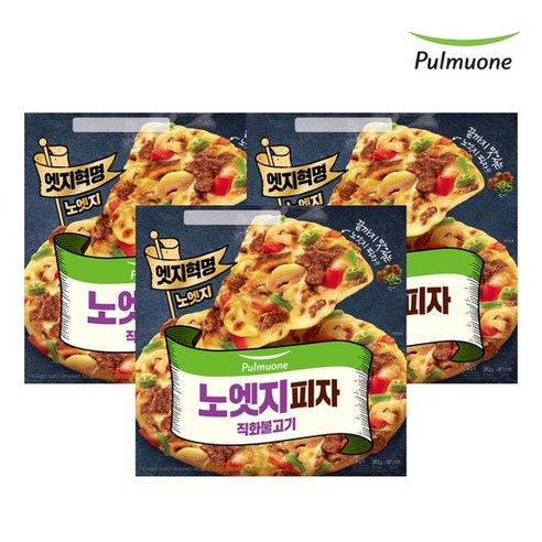 [풀무원]노엣지 꽉찬토핑 피자 직화불고기x3판세트, 단품