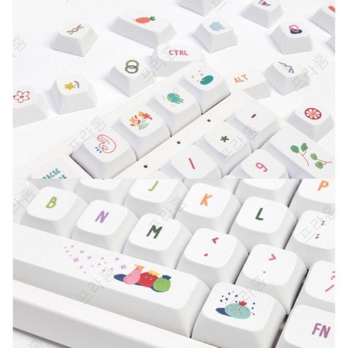 프라홈 XDA V2 기계식 키보드 PBT 염료승화 키캡, 화이트스프링