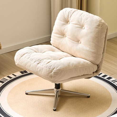 좁은 공간에 최적화된 360도 회전 코듀로이 라운지 소파 의자