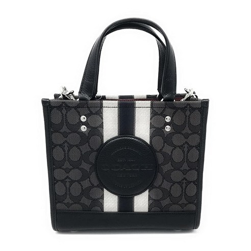 코치숄더백 코치 여성용 뎀시 토트백 자카르드 블랙 스모크 22