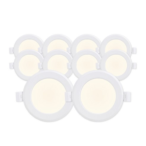 라인라이팅 LED 에코 3인치 다운라이트 5W (벌레유입방지/방습), 주백색(아이보리빛), 10개