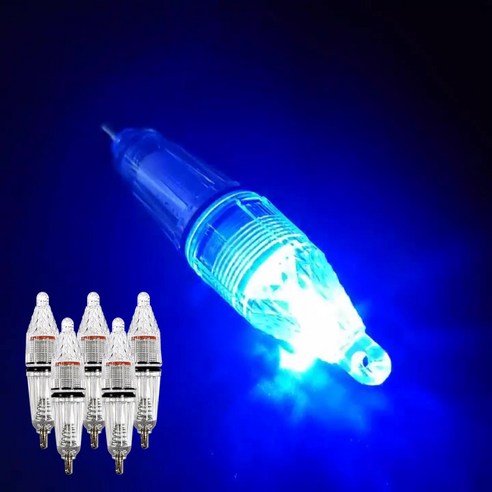 새싹리빙 낚시 볼락 수중 LED 갈치 집어등 6개 세트, 클리어바디 블루 6P