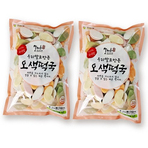 [한정특가] 맘다해 우리쌀 오색 떡국떡 1kg+1kg