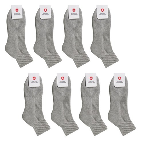 몽크로스 남여 무지 중목스포츠양말 8켤레, 그레이 8족