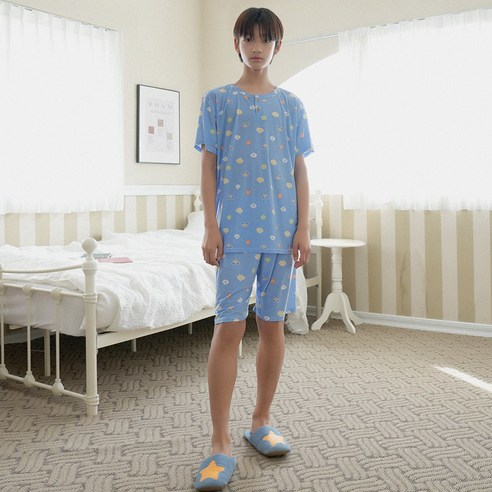 여름철 아이들의 편안한 수면을 위한 시원한 주니어 쿨링 캐릭터 잠옷