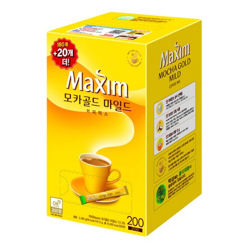맥심 모카골드 마일드 커피믹스 200T, 12g, 200개입, 1박스