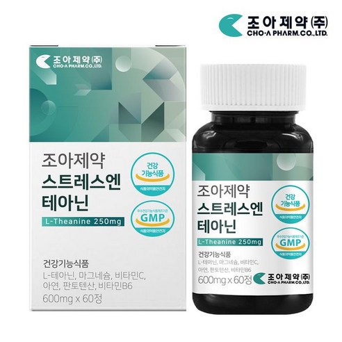 조아제약 스트레스엔 테아닌 6종기능성 긴장완화, 600mg x 60정, 1개, 60정