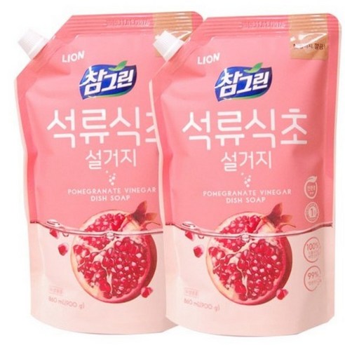 참그린 석류식초 설거지 주방세제, 900ml, 4개