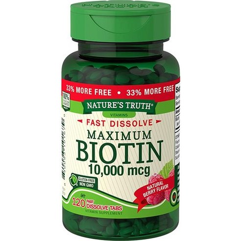 네이쳐트루스 맥시멈 비오틴 천연 베리 10000mcg 120정, 1개