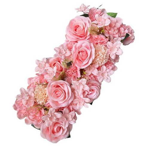 식 벽 샤워 장식에 대한 현실적인 꽃 패널 DIY 아치 꽃 행, 실크 천, 분홍색
