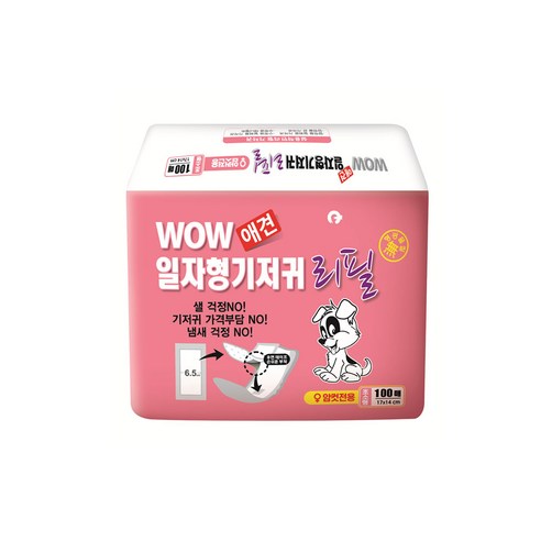 와우 애견용 일자형 속기저귀 리필, 초소형, 400매