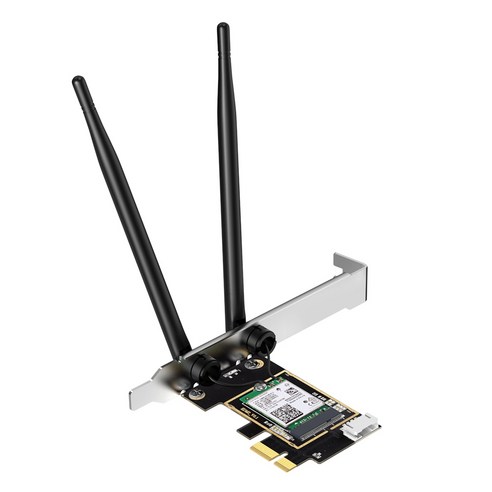 Xzante EDUP 9636ES 3000Mbps WiFi 6 PCI-E 블루투스 5.1 어댑터 듀얼 밴드 2.4G/5GHz 802.11AC/AX AX200 무선 네트워크 카드, 1개, 검은 색