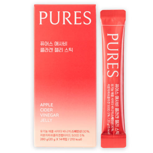 퓨어스 사과식초 애사비 애플 사이다 비니거 젤리스틱 14포입