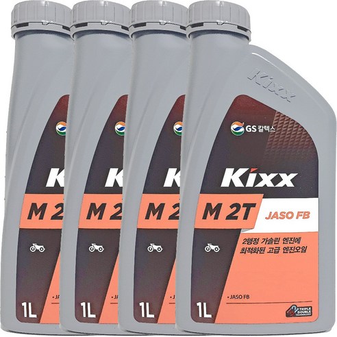 2행정 엔진오일 GS칼텍스 KIXX 1L(1000ml), 4개, Kixx M 2T JASO FB(1L)