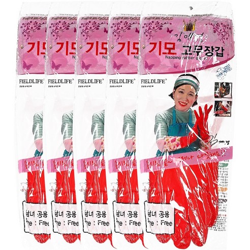 김애경 기모 고무장갑, 혼합색상, 5세트