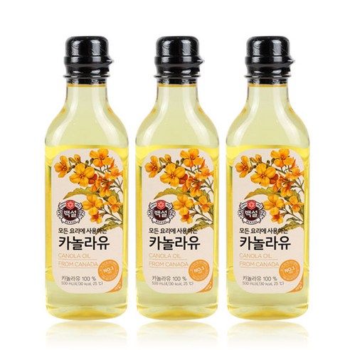 백설 카놀라유 500ml, 3개 
가루/조미료/오일