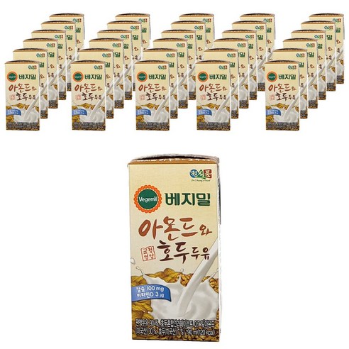 (올따옴) 정식품 베지밀 아몬드와호두 두유 190ml 48개, 1개