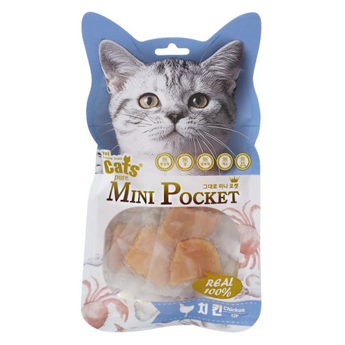더캣츠 그대로 미니포켓 고양이 간식 치킨 12p, 치킷맛, 48g, 1개