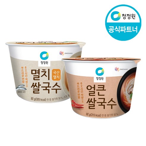종가집 멸치 컵쌀국수 92G 6개+종가집 얼큰 컵쌀국수 92G 6개, 1세트