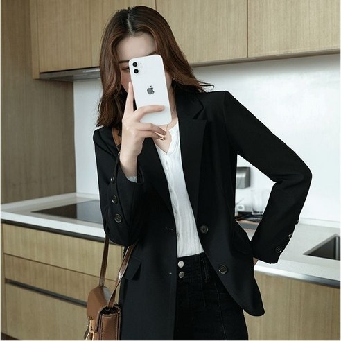 빌리즈빈 봄 여성 카라넥 투버튼 정장 자켓 7834