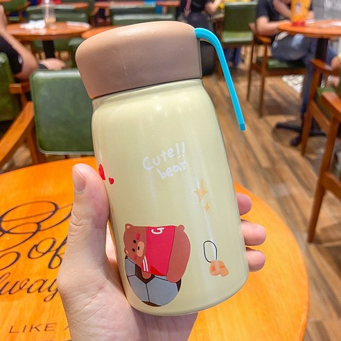 인스턴트 헬스 운동 보온컵 휴대용 작고 휴대용 큰 배 컵, 축구 곰, 360ML
