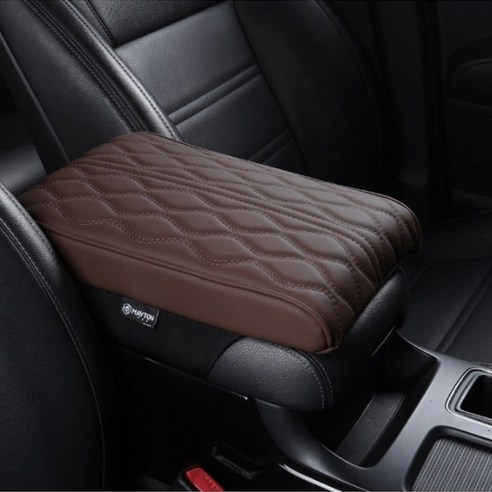 tk글로벌 차량용 콘솔 찰팔걸이 쿠션, 브라운, 1개