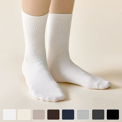 유어삭스 프리미엄 여성 하프 골지 무지 양말 8켤레 세트 폴로양말세트