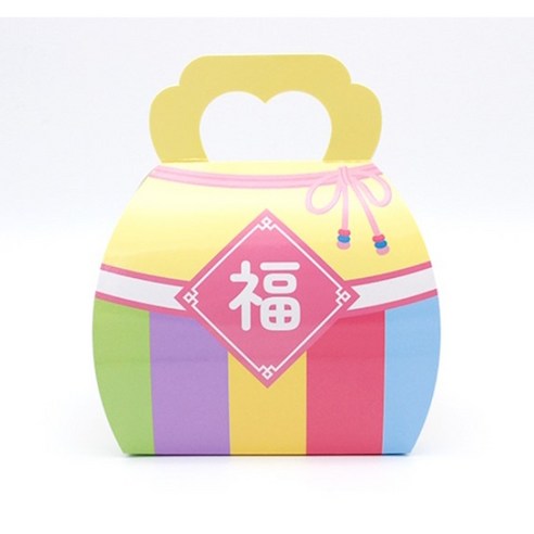 추석 설날 송편포장 가래떡포장 손잡이형 오색복바구니 / 송편상자/떡상자/떡포장/복주머니, 1개