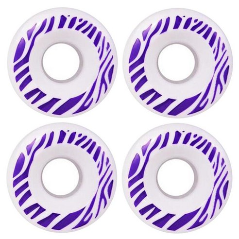 4 팩 55x32mm 인라인 스케이트 바퀴 80A 롤러 하키 또는 거리 스케이트를위한 교체 스케이트 바퀴 실외 또는 실내, PU, 보라색