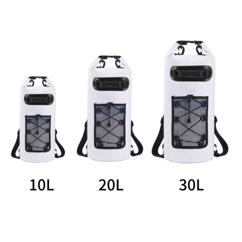 디오르칸 스트링 매쉬 포켓 드라이백 방수가방, 10L, 화이트