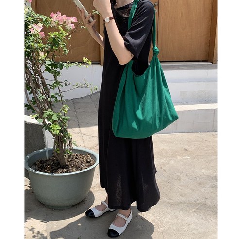 DFMEI 어깨 가방 여성 대용량 캔버스 가방 소수 어 스타일 문학 일본식 쇼핑백