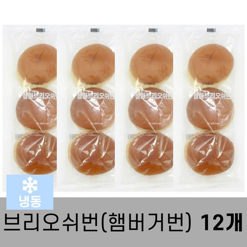 삼립 실온 브리오슈번 햄버거빵 3입x4봉, 150g, 4개