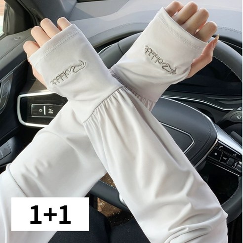 트렌드아르 자외선 98%차단 손등형 쿨토시 여성용, 2개, 화이트(White)