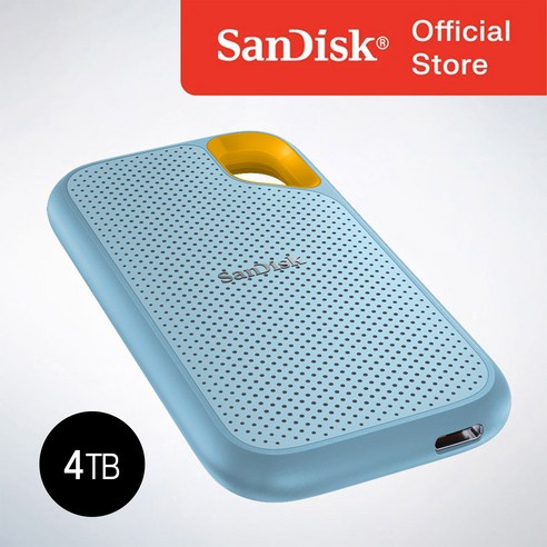샌디스크 외장SSD Extreme 익스트림 방수 방진 휴대용 포터블 SSD E61 4TB 스카이블루