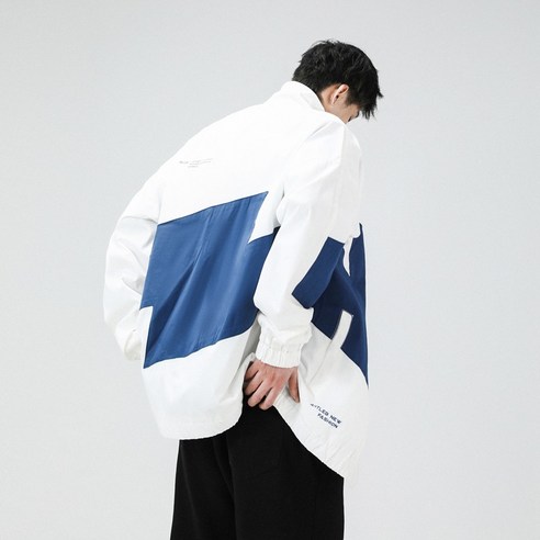 편안하고 세련된 가을/봄용 대형 남성 집업 자켓
