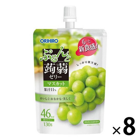 오리히로 푸룬토 곤약젤리 스탠딩 청포도 130g 6개세트, 6개