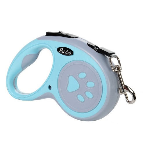 아미토 꼬임방지 강아지 자동 리드줄 강아지목줄, 블루, 1개