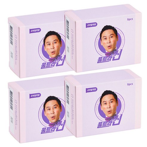 울트라씬 신동엽 무꼭지형 슬림형 밀착형 콘돔 8개입, 4세트
